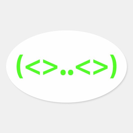 エイリアン日本の絵文字 楕円形シール (正面)