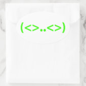 エイリアン日本の絵文字 楕円形シール (バッグ)