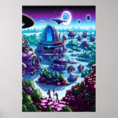 エイリアン村オンエイリアン惑星 | AIアートポスター ポスター (正面)