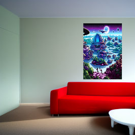 エイリアン村オンエイリアン惑星 | AIアートポスター ポスター