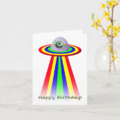 エイリアン来から誕生日 カード (黄色い花)