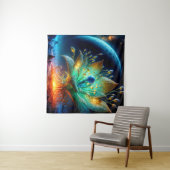 エイリアン植物開花惑星を作り出す花 タペストリー (インサイチュ(横))