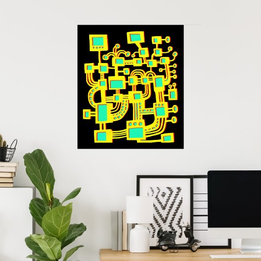 エイリアン機械 – 色 ポスター (ホームオフィス)