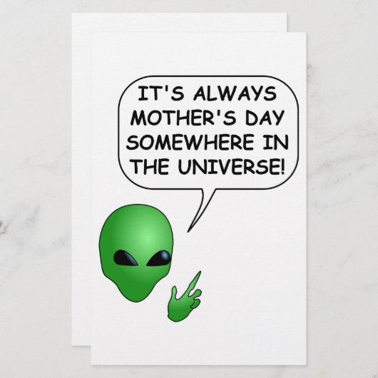 エイリアン母の日 便箋 (正面/裏面)