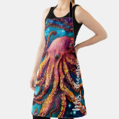 エイリアン水彩タコ名パーソナライズされた前 エプロン (インサイチュ)