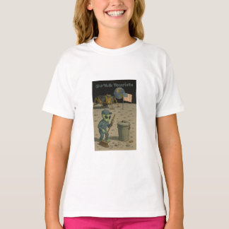 エイリアン清掃員が月の観光客の混乱を片付ける Tシャツ