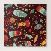 エイリアン漫画：ヴィンテージ宇宙おもしろい ジグソーパズル (横)