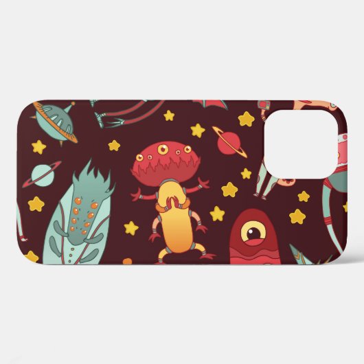 エイリアン漫画:ヴィンテージ宇宙おもしろい Case-Mate iPhoneケース (裏面 (横))