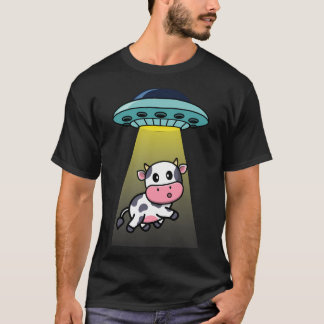 エイリアン牛の奪取飛んでいるUfo Tシャツ