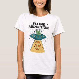 エイリアン猫おもしろい- Feline AbcompositionのTシャツ Tシャツ
