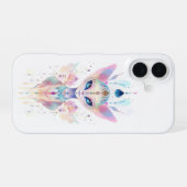 エイリアン猫の顔 iPhone 16ケース (裏面横)