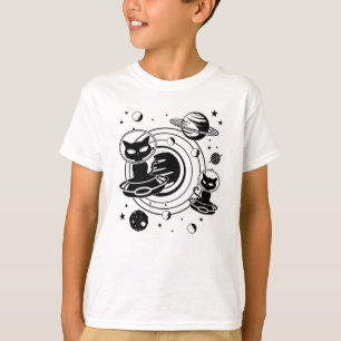 エイリアン猫キャッツUFO宇宙キッテンペットギフトアイディア Tシャツ
