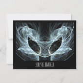 エイリアン猫神秘的なファンタジーアートフラクタル 招待状 (正面)