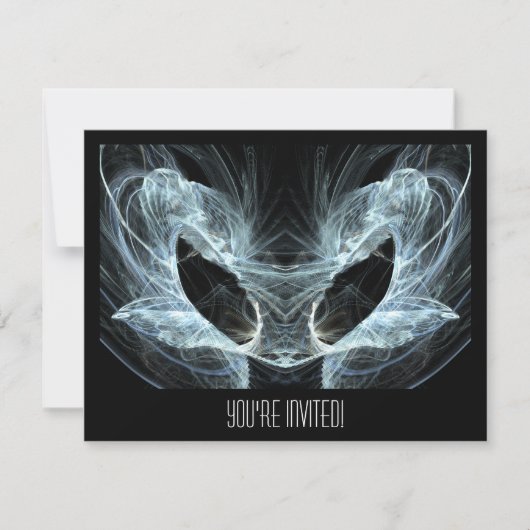 エイリアン猫神秘的なファンタジーアートフラクタル 招待状 (正面)