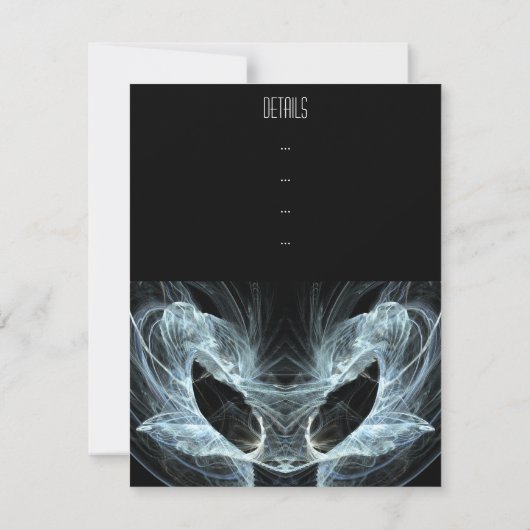 エイリアン猫神秘的なファンタジーアートフラクタル 招待状 (裏面)