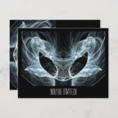 エイリアン猫神秘的なファンタジーアートフラクタル 招待状 (正面/裏面)