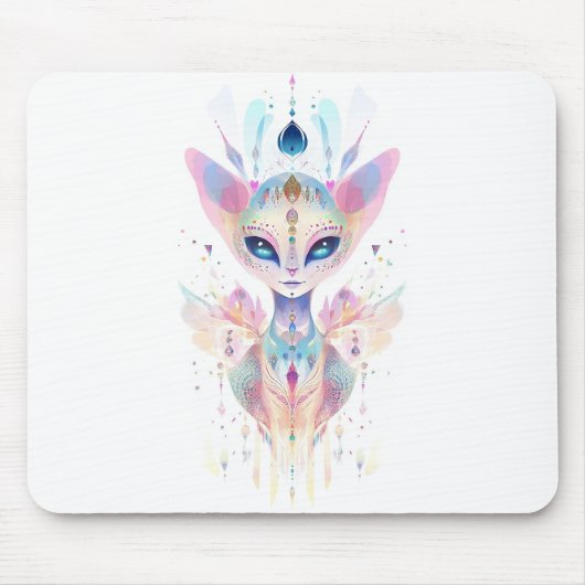 エイリアン猫顔 マウスパッド (正面)