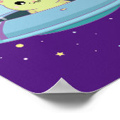 エイリアン猫飛んでいるエイリアン皿 ポスター (角)