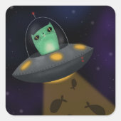 エイリアン猫 スクエアシール (正面)