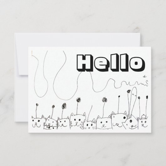 エイリアン猫 ノートカード (正面)