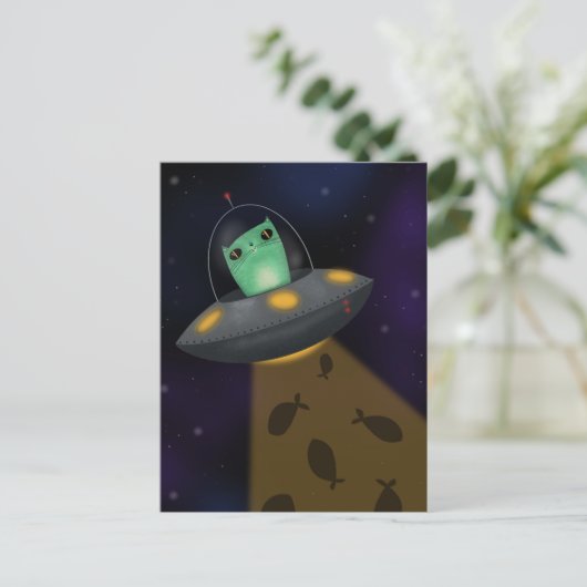 エイリアン猫 ポストカード (スタンド正面)