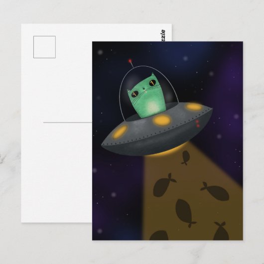 エイリアン猫 ポストカード (正面/裏面)