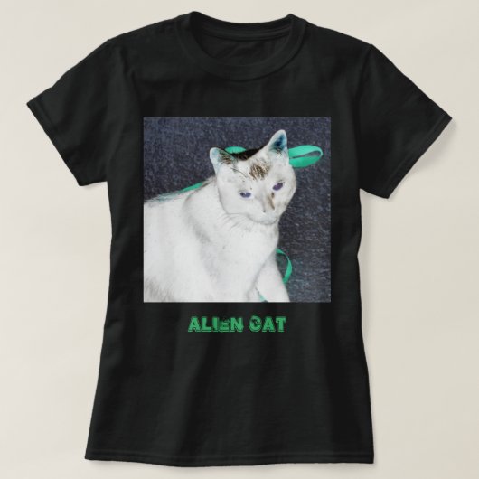 エイリアン猫 Tシャツ (デザイン正面)