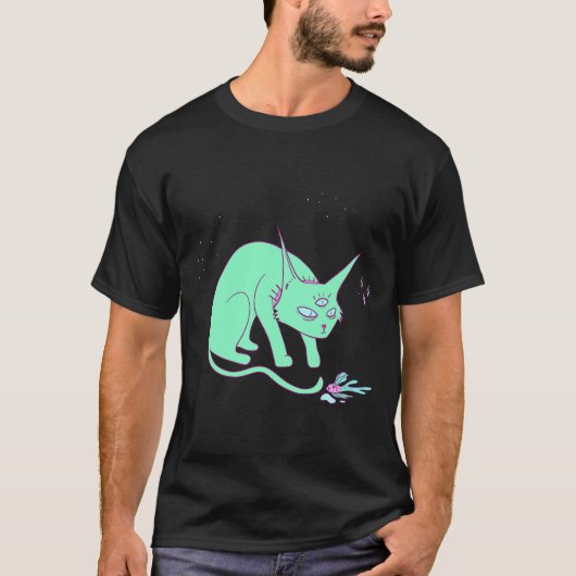 エイリアン猫 Tシャツ (正面)