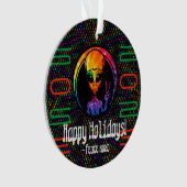 エイリアン絞り染め宇宙カスタムクリスマスオーナメント オーナメント (正面)