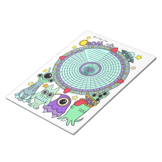 エイリアン習慣トラッカーカスタムメモ帳 ノートパッド (アングル)