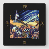 エイリアン考古学 スクエア壁時計 (正面)