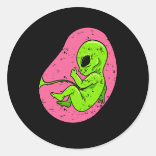 エイリアン胎児胚ベビー妊娠UfoハロウィーンCo ラウンドシール