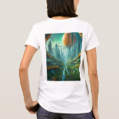 エイリアン自然&未来都市シュールレアルSFアート Tシャツ (裏面)