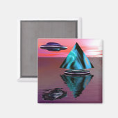 エイリアン船およびピラミッド磁石 マグネット (正面/裏面)