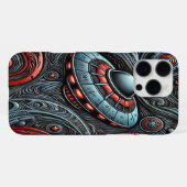 エイリアン船が宇宙の奥底を探検 iPhoneケース (裏面横)