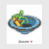 エイリアン船スケートボード4"キスカットビニールシール シール (シート)