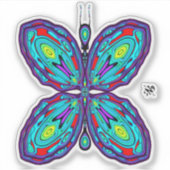 エイリアン蝶(カラフルパターン) v1 シール (正面)