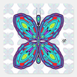 エイリアン蝶(カラフルパターン) v2 スクエアシール