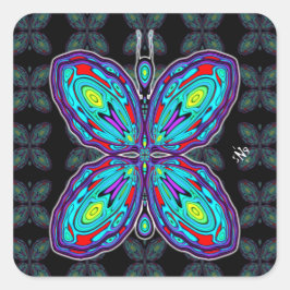 エイリアン蝶(カラフルパターン) v3 スクエアシール