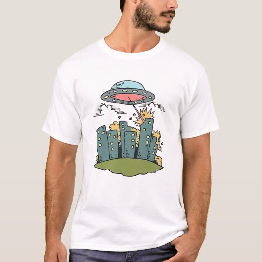 エイリアン襲撃 Tシャツ (正面)