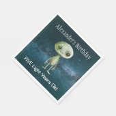 エイリアン誕生日パーティー スタンダードランチョンナプキン (角)