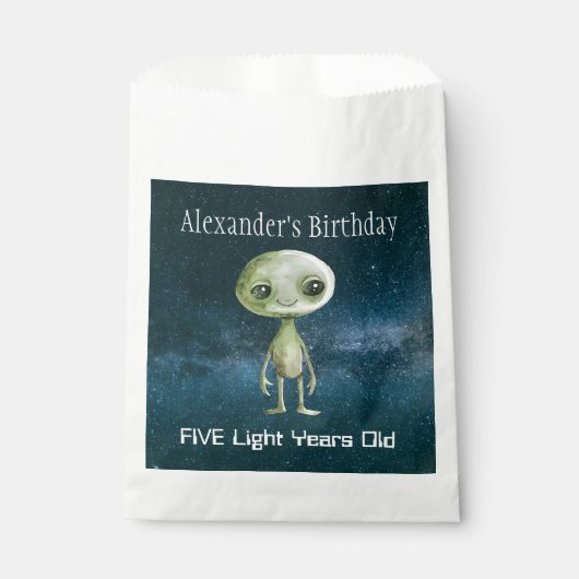 エイリアン誕生日パーティー フェイバーバッグ (正面)