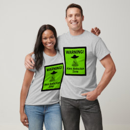 エイリアン誘拐帯警告標識 Tシャツ