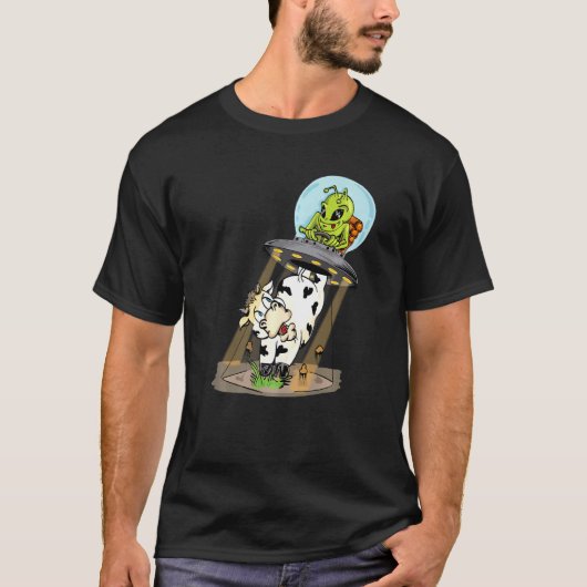 エイリアン誘拐牛 Tシャツ (正面)