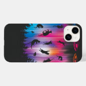 エイリアン誘拐猫飛んでいるソーサーおもしろいUFO Case-Mate iPhoneケース (裏面 (横))