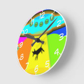 エイリアン誘拐 ラウンド壁時計 (傾斜)