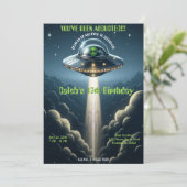 エイリアン誘拐UFO青い雲の誕生日パーティー 招待状 (スタンド正面)