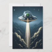 エイリアン誘拐UFO青い雲の誕生日パーティー 招待状 (裏面)