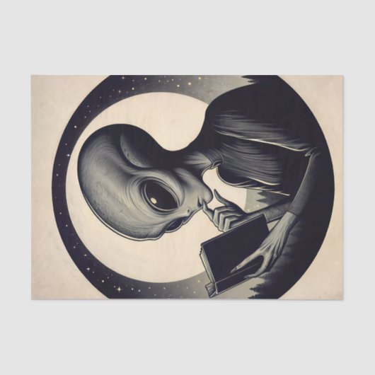 エイリアン読の本ヴィンテージアート 薄葉紙 (正面)