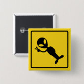 エイリアン警告のボタン 缶バッジ (正面&裏面)